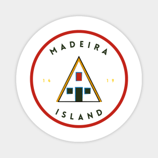 Madeira Island 1419 logo with the traditional Santana house in colour Magnet